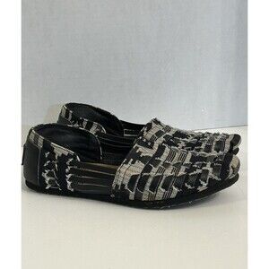 Toms Women’s Size 8.5 Woven Fabric & Leather Huarache Alpargata Black & Multi